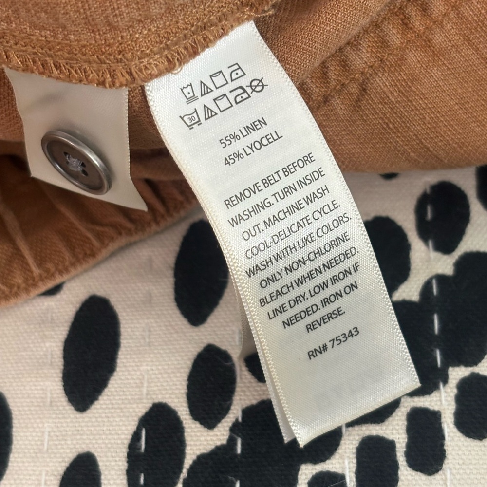 Linen Pull on Pants in Tan Size Medium - Picture 7 of 7